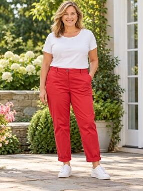 Talbots Girlfriend Chino Red Pants Size 16 Petite